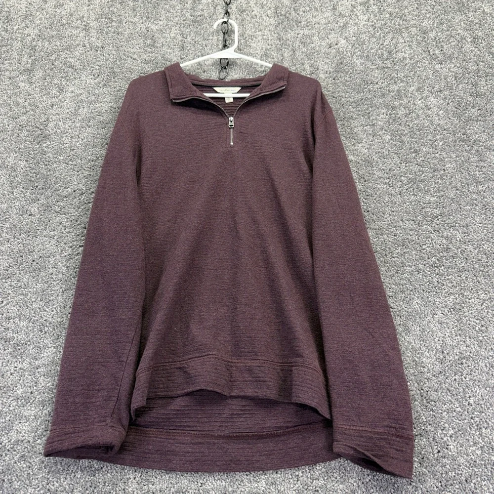Calvin Klein Jeans Quarter Zip Mens L Burgundy Pullover
